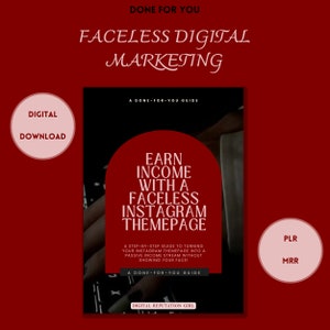Anfängerleitfaden für digitales und gesichtsloses Marketing Ebook mit MRR passivem Einkommen Geld verdienen mit digitalen Produkten von PLR, die für Sie erledigt wurden
