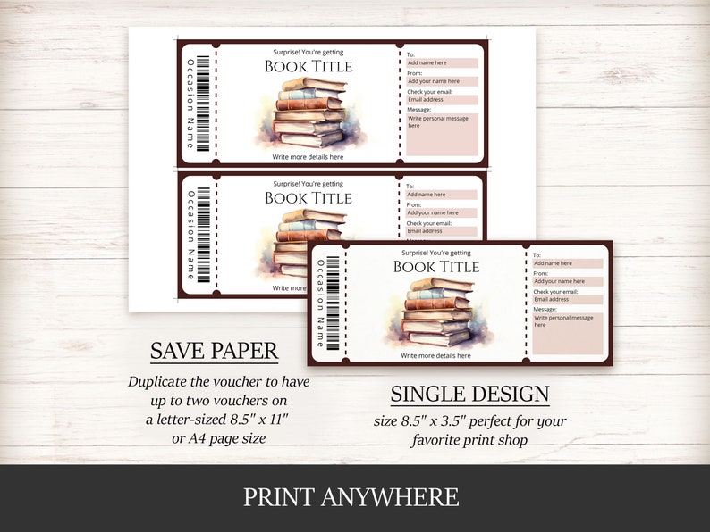 Editable Ebook Gift Certificate Template, Watercolor Surprise Ebook