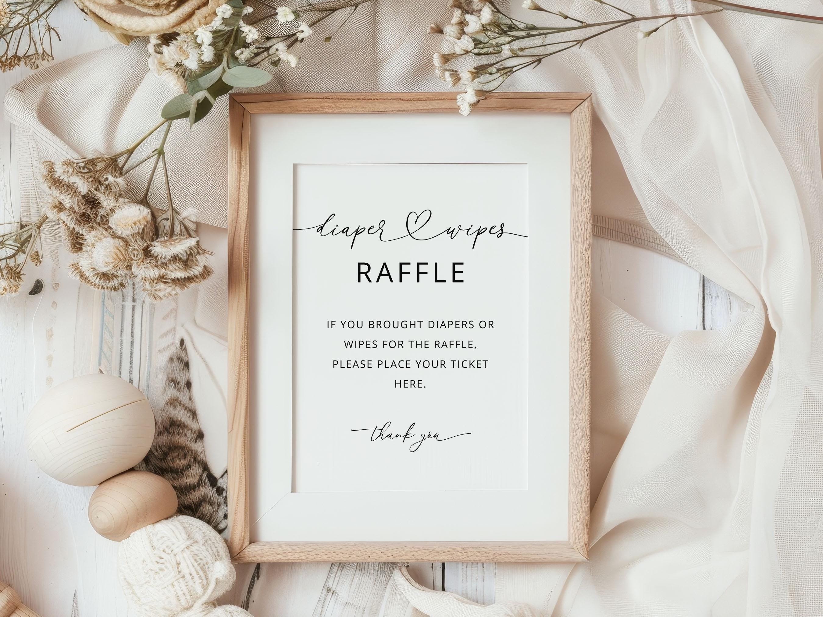 Printable Diaper and Wipes Raffle Sign, Minimalist Diaper Raffle Baby ...