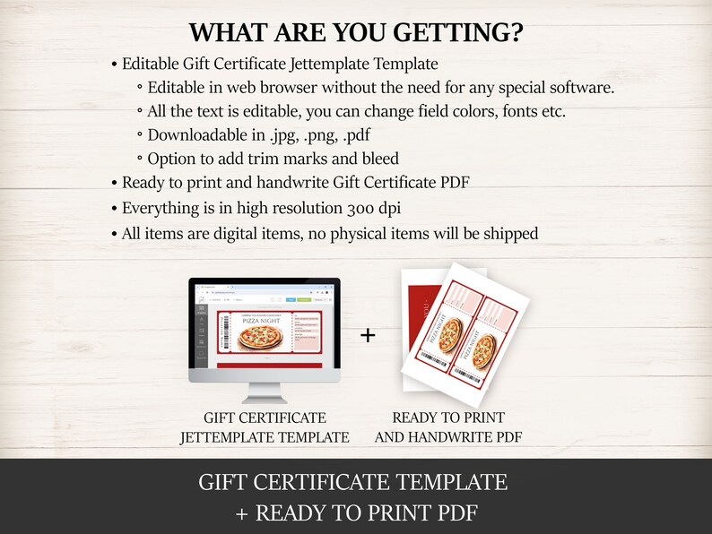 Editable Pizza Gift Certificate Template, Printable Pizza Night Gift Voucher, Surprise Pizza ...