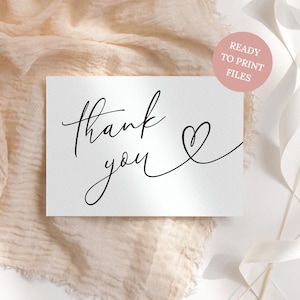Printbare bedankkaart, minimalistische platte en gevouwen kaart voor een babyshower, digitale download M01