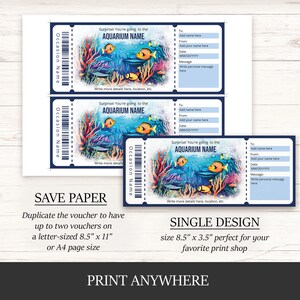 Editable Watercolor Aquarium Gift Certificate Template, Surprise Sea ...