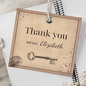 Editable Escape Room favor tag, Escape Room themed party thank you tag for Instant Download, Escape Room Printable favor tag, A003