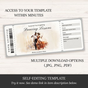 Editable Watercolor Dancing Lessons Gift Certificate Template ...