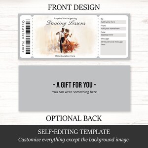 Editable Watercolor Dancing Lessons Gift Certificate Template ...
