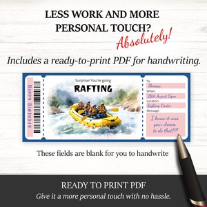 Editable Rafting Experience Ticket Gift Certificate Template, Printable ...