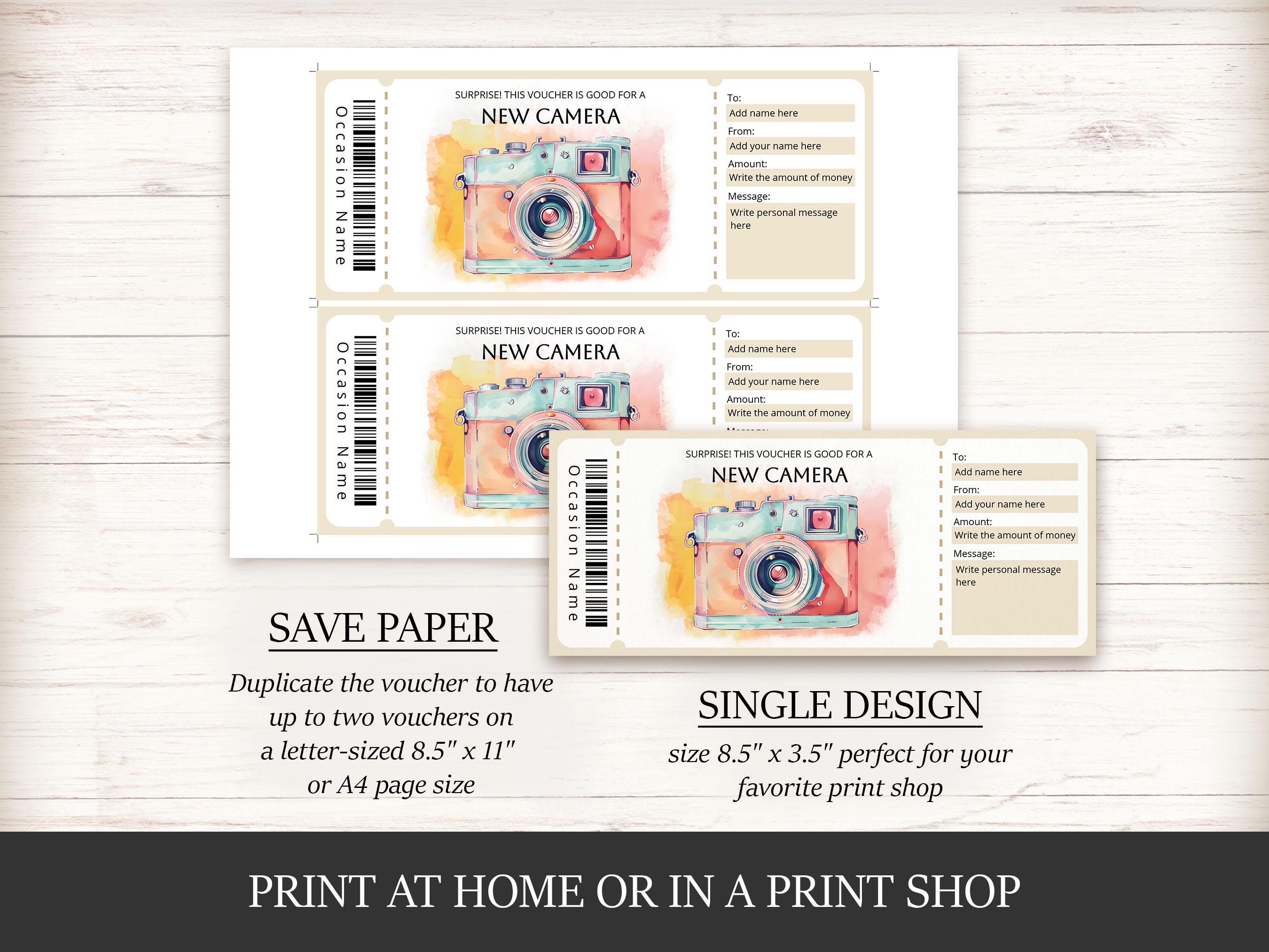 Editable New Camera Gift Certificate Template for Photography Lover ...