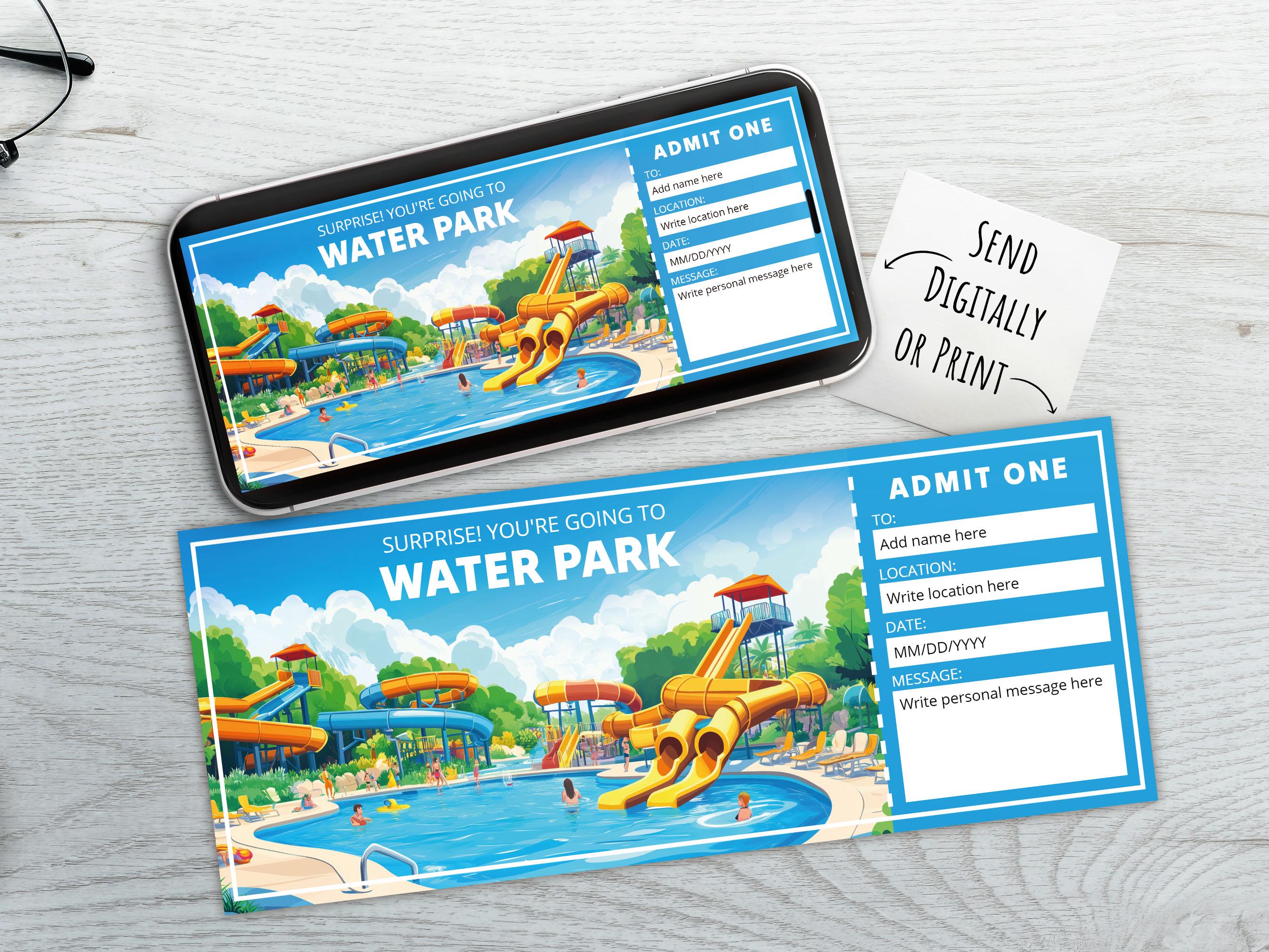 Editable Water Park Gift Certificate Template, Printable WATER PARK Voucher, Surprise Aqua Park ...