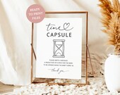 Printable Baby Time Capsule Sign, Minimalist Letters to Baby Shower Activity, Digital Download M01