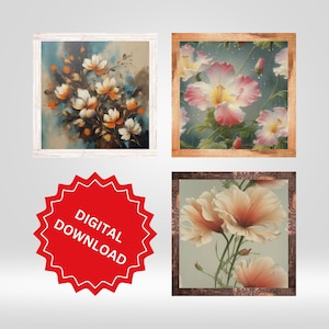Abstract Floral Art Set of 3 | Abstract Flower print | Digital Download | Floral Art Print | Abstract Poster| Flower Art | Floral Art|