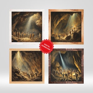 Vintage Cave Expedition Prints: Home Decor Art (Digital Download)