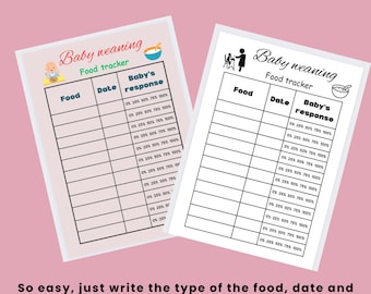 baby weaning food tracker