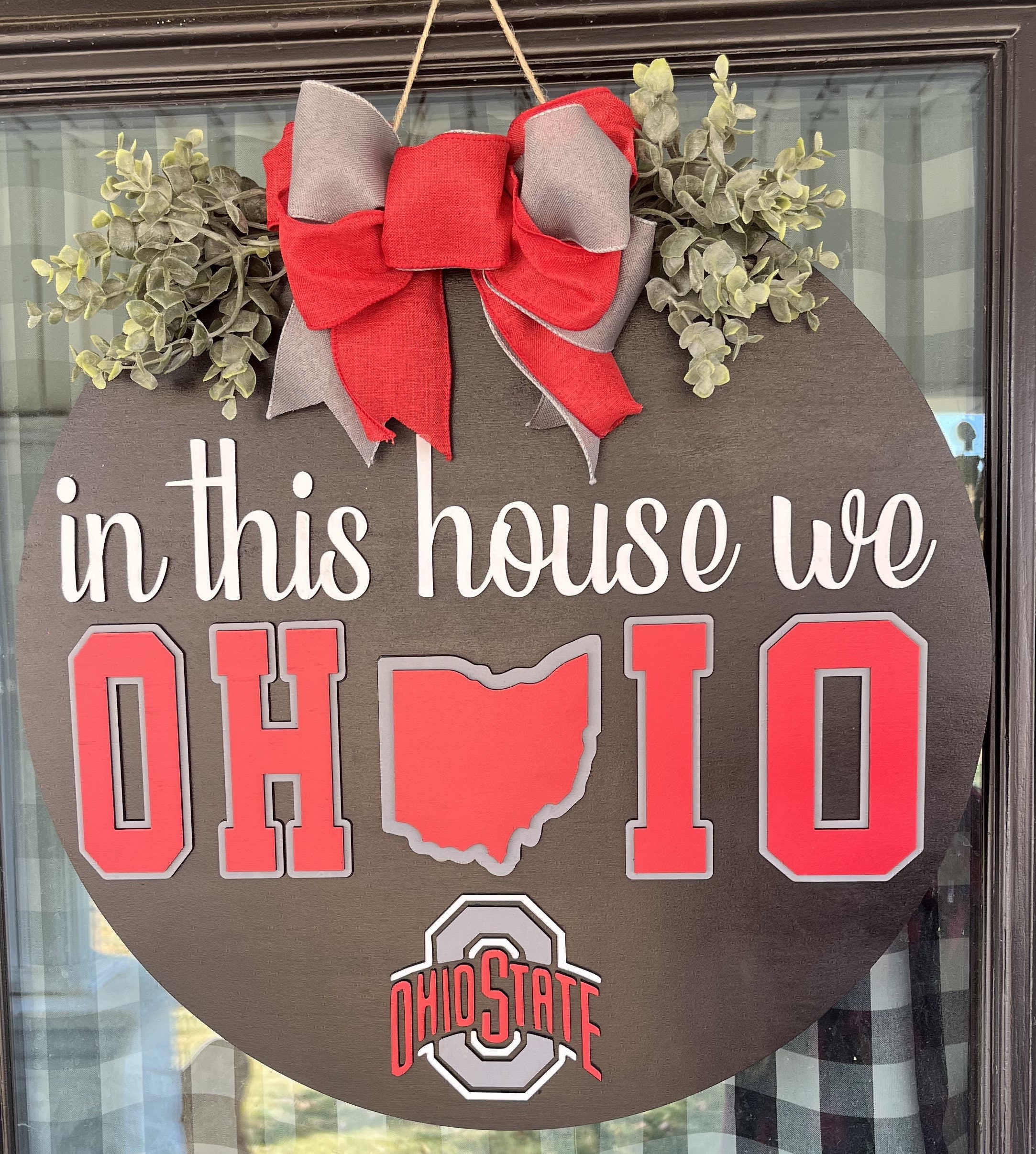 Ohio State Door Hanger Ohio State Buckeyes Ohio State Wreath the