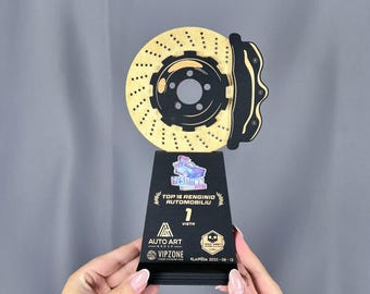 Personalised Wooden Trophy Award Personalised Bespoke Design Custom Modern Plaque Unique Handmade Custom Engrave Ideal Gift Brake Disc Cup