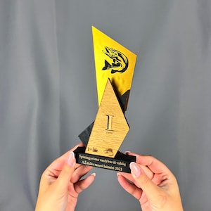 Custom Fisherman Trophy, Personalized Wooden Fishing Awards, Fishing Trophy, Custom Award, Biggest Catch, Fishing Competition, Fishing gifts