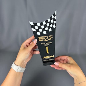 Car Show Trophy Checkered Flag Racing Trophy Race Flag Trophy Best Time Finish Line Winner Best In Show Classic Car Mechanic&#39;s Trophy