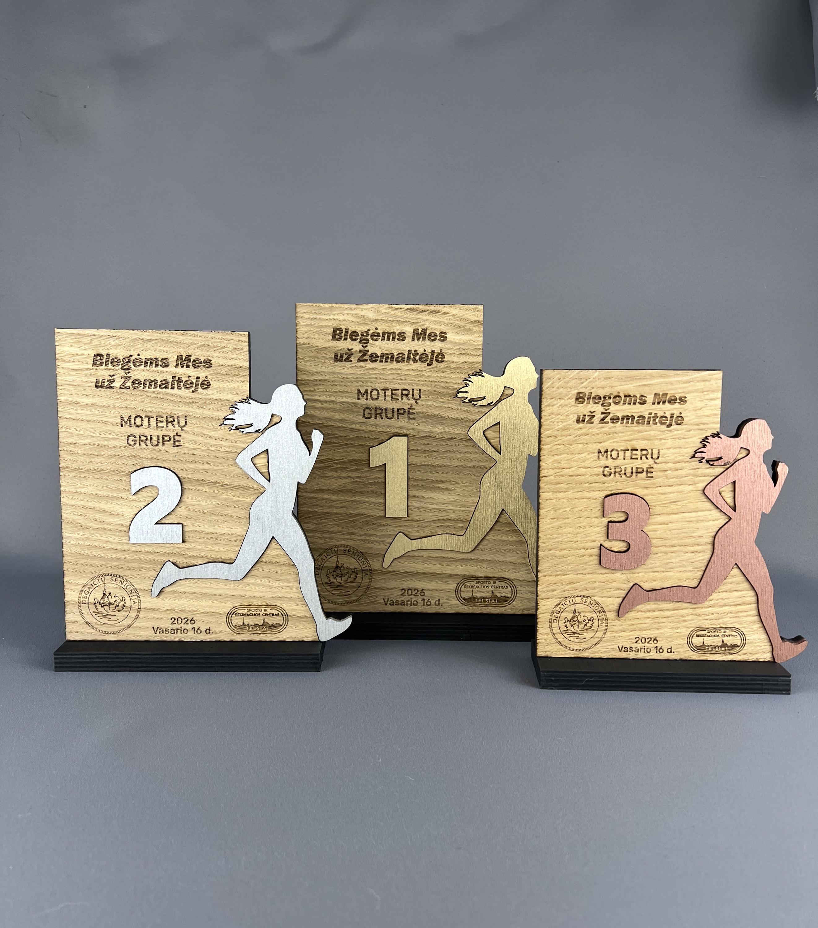 Custom Wooden Running Award for Women | Personalized Race Trophy, 1st ...