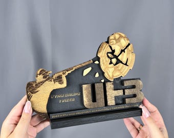 Clay pigeon trophy, Shooting event Trophy, Award for shooting club, Cup Award Ceremony Handmade Wood Customizable