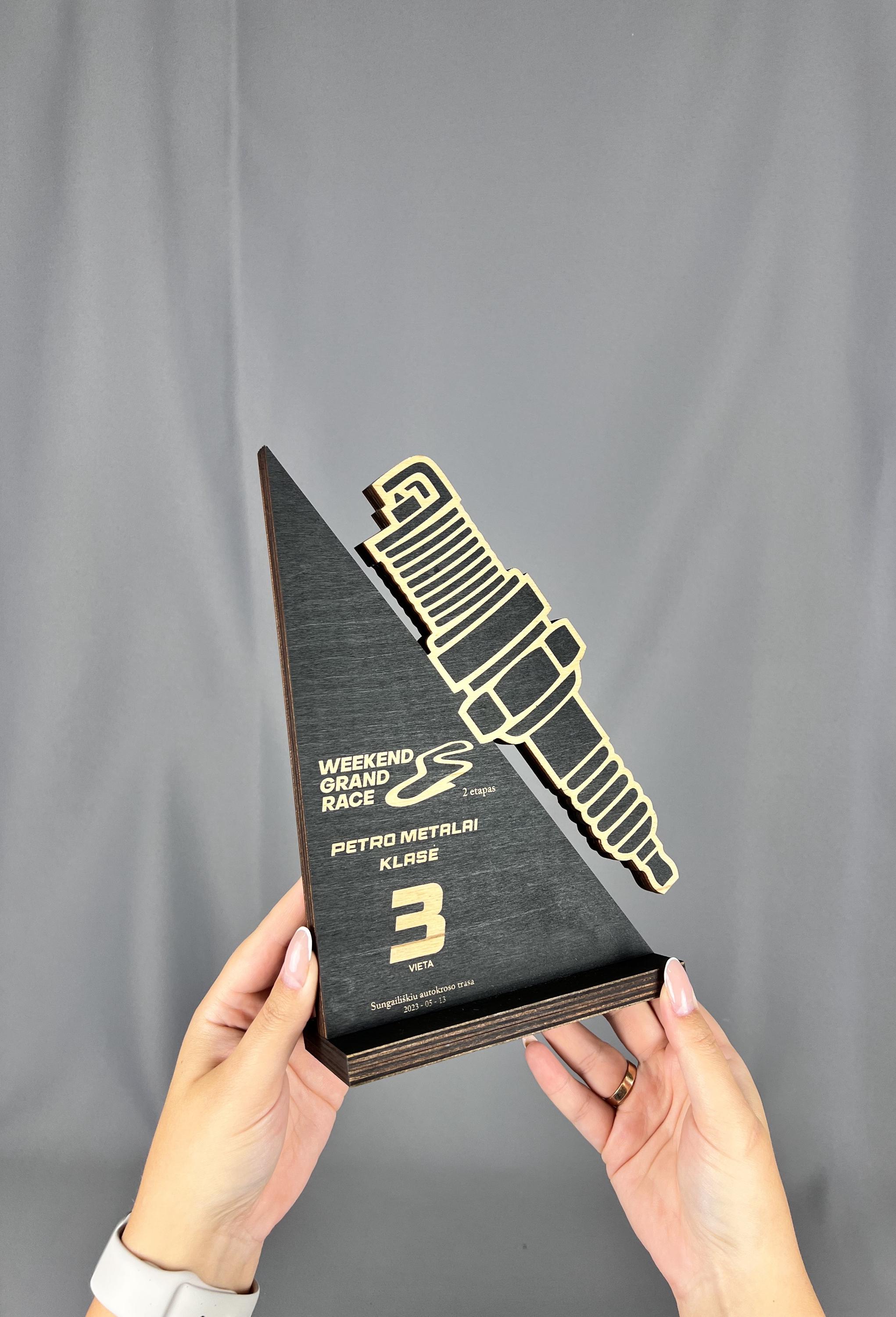 Custom Wooden Racing Trophy – Unique Motorsports Award for Car Enthusiasts Personalized Personalized Customizable Ideal Car Racing Trophy