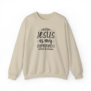Jesus is My Superhero Sweatshirt, faith Inspirational Hoodie, Motivational woman Bible Verse Sweatshirt, Religious Christian Gift Shirt