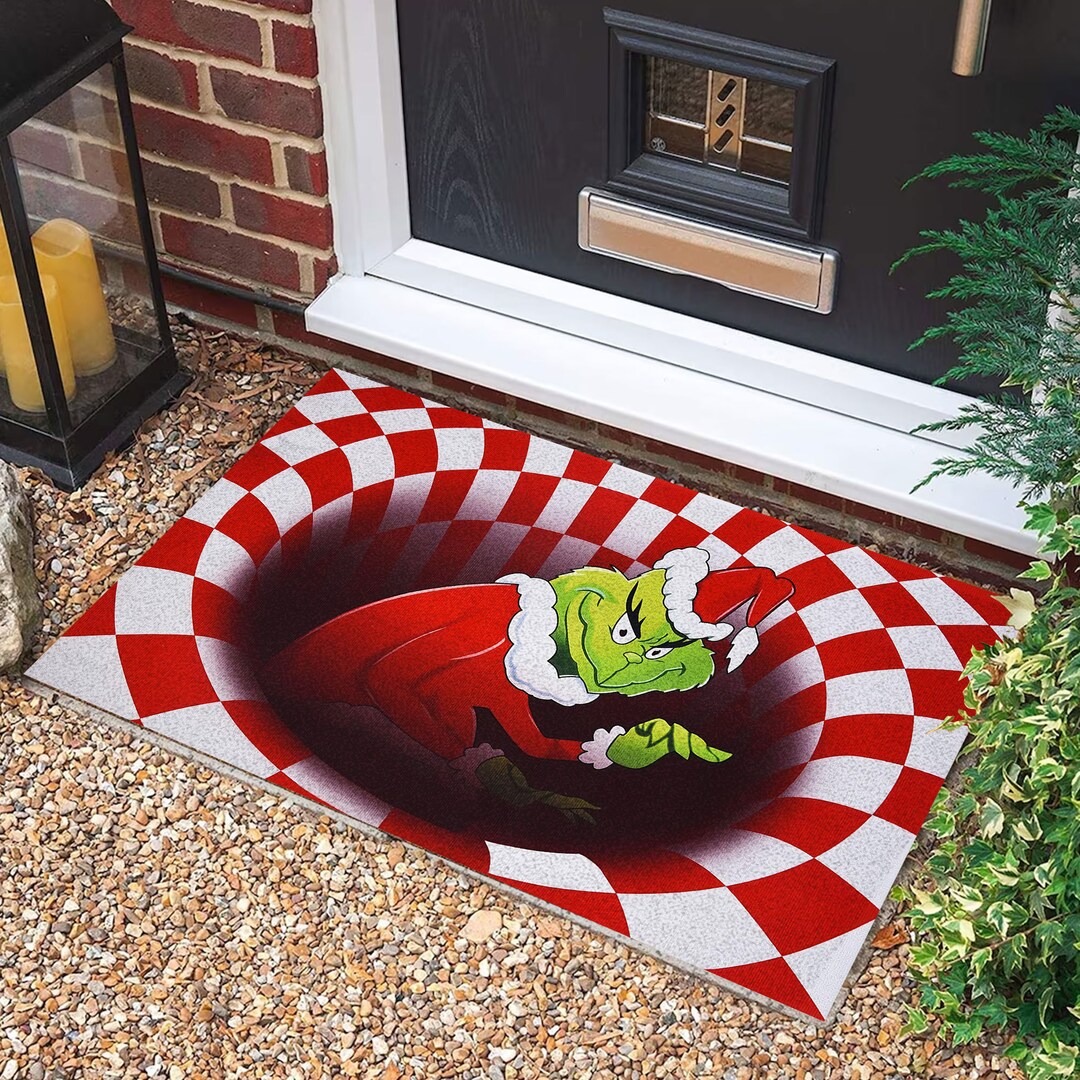 Merry Grinchmas 3D Door Mat the Grinch Doormat Grinch Etsy