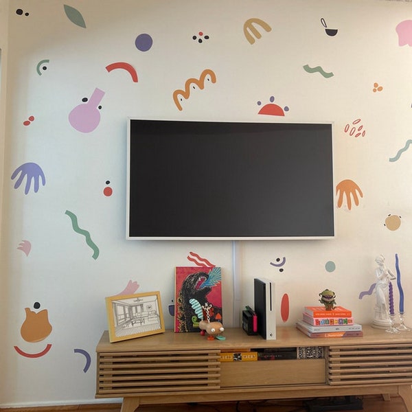 Abstract Wall Decal Etsy