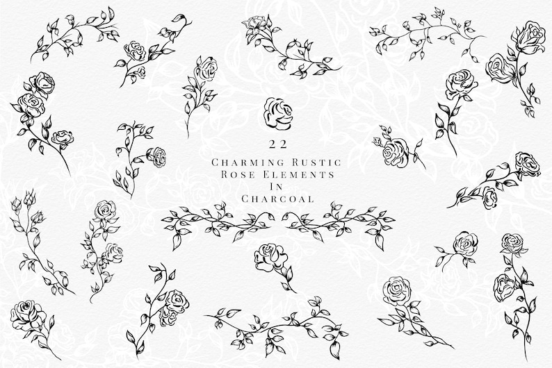 An elegant frame embellished with blooming roses, Showing the beautiful detailed artwork of the rustic rose — preview image 5.