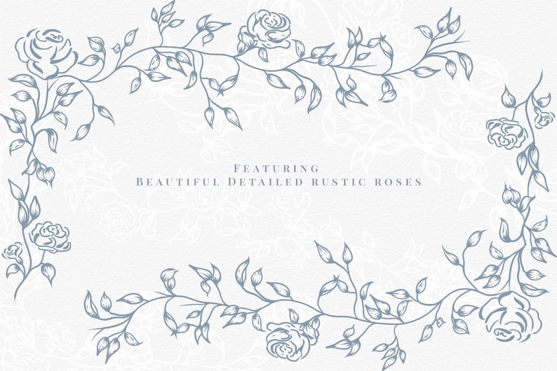 An elegant frame embellished with blooming roses, Showing the beautiful detailed artwork of the rustic rose