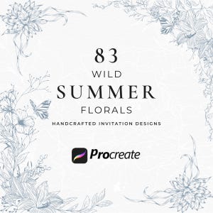 Procreate 夏の花、Procreate 花の線画、Procreate 花のクリップアート、Procreate 花のイラスト