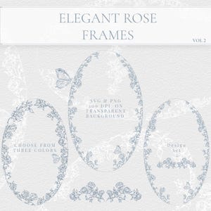 Cadres ovales floraux de chinoiseries, faire-part de mariage dessinés à la main Clipart PNG SVG