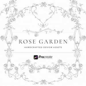 Rozentuin voortplanten, postzegels voortplanten, bloemen clipartbundel, rozenhuwelijksuitnodigingen, rozenrandpatronen