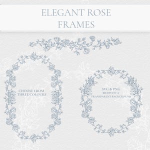 Imágenes prediseñadas de marco de rosas estilo chinoiserie, invitación de boda dibujada a mano PNG SVG