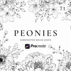 Floral Procreate Stamps, Procreate Flower Stamps, Procreate Floral Stamps, Botanical Stamps, Procreate Leaves, Procreate brushes