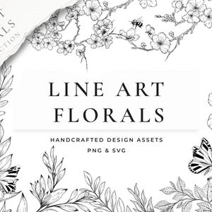 Grid of individual floral elements — single flowers, leaves and sprigs ready to drag into projects — preview image 12.