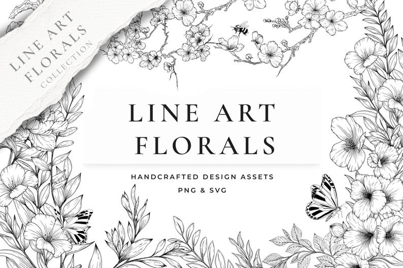 Grid of individual floral elements — single flowers, leaves and sprigs ready to drag into projects — preview image 12.