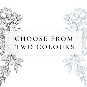 Line art florals showcasing two color options for selection.