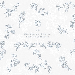 A collection of 22 fine-line floral designs showcasing various intricate patterns and styles