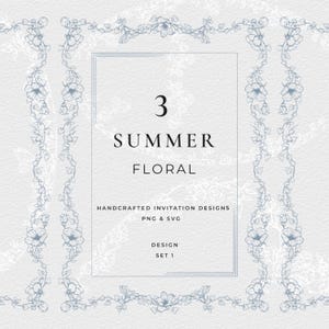 Disegni floreali per inviti, illustrazioni floreali per inviti, clipart floreali, ghirlande e bordi botanici per inviti di nozze