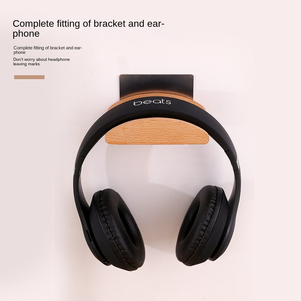 Solid Wood Headphone Rack Headset Racks Paste Wall Creative Etsy
