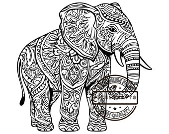 Thai Elephant Pattern Clipart Sublimation High Quality Thai Art Decoration