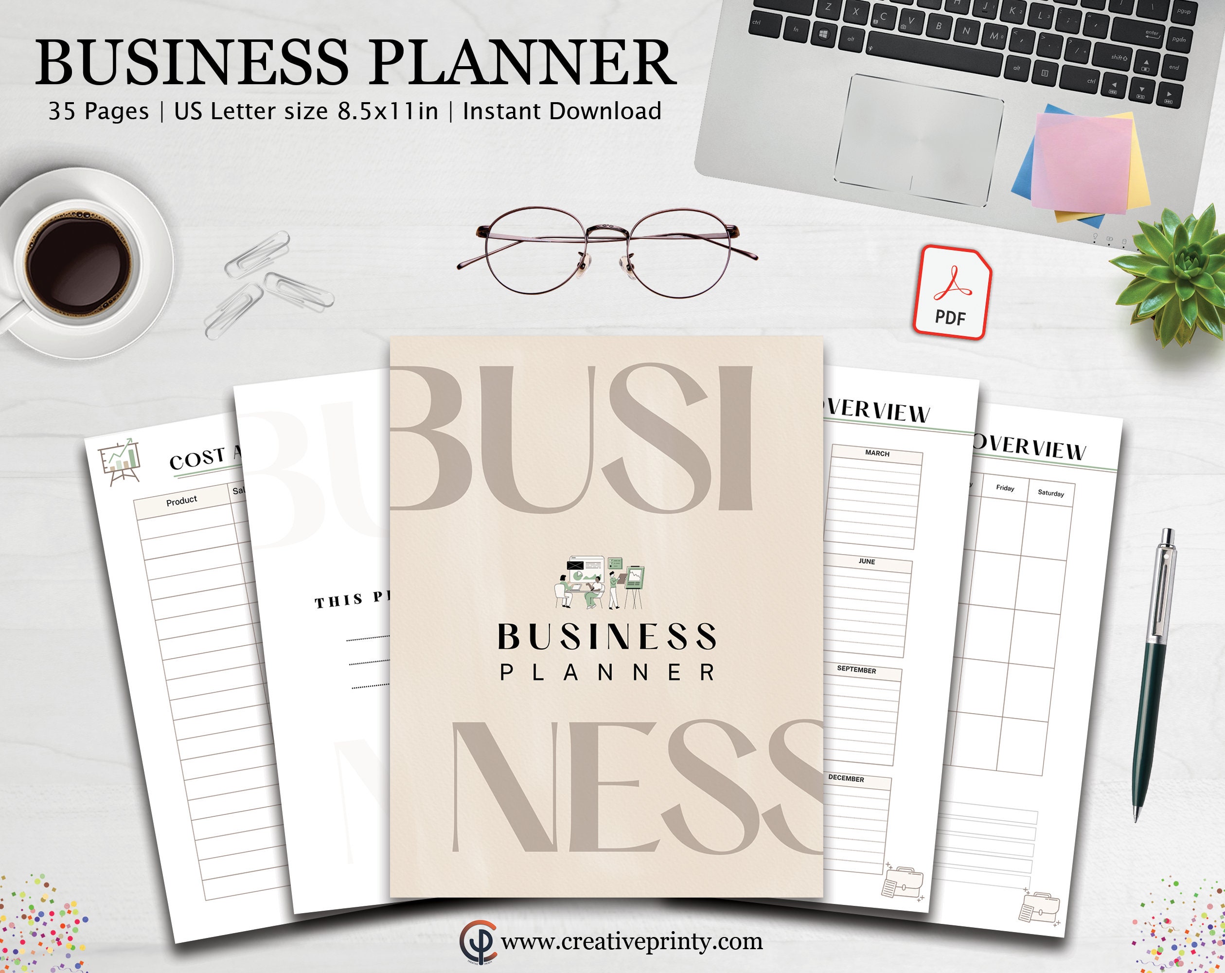 The Ultimate Business Planner, Printable Business Planner, Digital ...