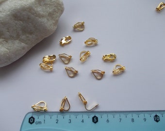 Pack of Clip on Earring  findings, make your own earrings, Gold Colour, choose 4,10 or 20