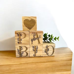 Personalized wooden name cubes - original birth gift - baby room decoration - baptism and baby shower gift idea
