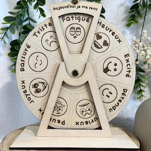 Rueda de madera de las emociones - Método Montessori - Divertido juego educativo - Regalo de cumpleaños original