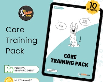 Core Training Pack for Dogs - Illustrated Guides by Pro Trainer for Recall, Sit, Stay, Place, Loose Leash, and More