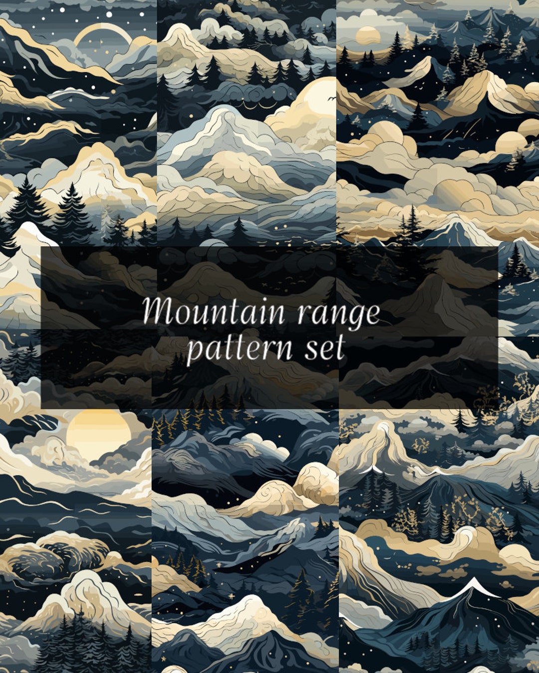 Mountain Range DIY Pattern Set - Etsy