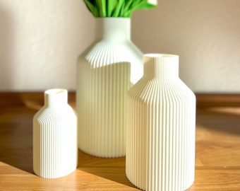 BloomiqueCo - Vase Bottle / Verschiedene Größen / Dekovase / Vase/ 3D Druck / Pampasgras / Trockenblumen / Dekoration / Eukalyptus