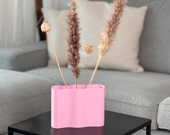 Hållbar vas tillverkad av bio-PLA för torkade blommor – Minimalistisk bordsvas, dekorativ vas för vardagsrum, kontor och present