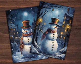 Snowman Christmas card | Postcard | Greeting card | A6