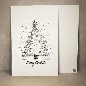 Cartolina di Natale, biglietto d'auguri di Natale minimalista, regalo di Natale, biglietto di Natale con albero